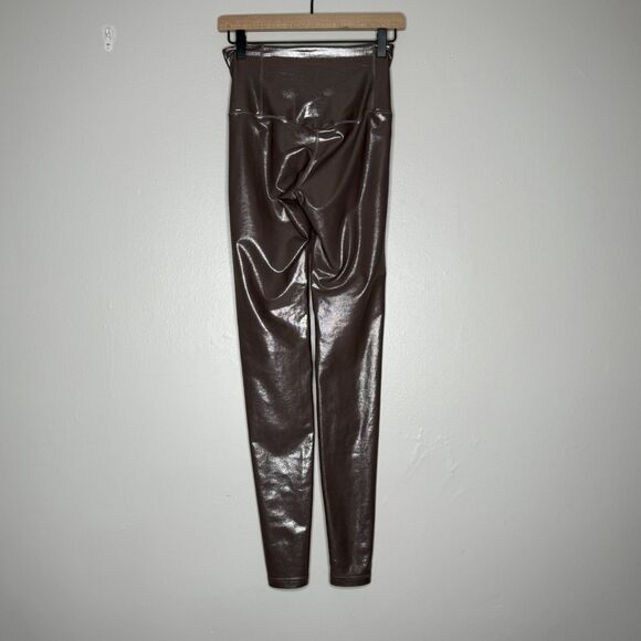 Old Navy Active Womens PowerSoft Leggings Small Tall Extra‎ High-Rise Silver - Picture 2 of 8